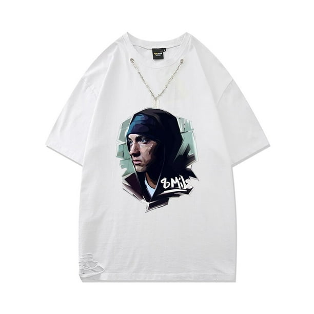 Camisetas Eminem para hombre y mujer camisa informal de gran tamano con cuello de algodon estilo Hip Hop Harajuku ropa de verano