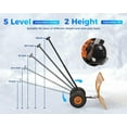 thumbnail image 3 of Garvee Snow Shovel Pusher for Driveway, Heavy Duty Snow Shovel, 29" Angled Blade Efficient Metal Snow Removal, 5 Level Adjustable Height Handle, Snow Plow for Sidewalk, Orange, 3 of 6