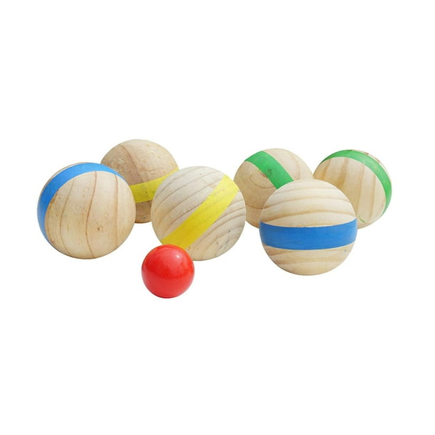 Juego de 7 Pelotas de Bochas, Pelotas Deportivas para Patio de Juegos, Equipo de Juegos, Pelotas de Madera para Exteriores para Gimnasio, Césped, Niño Hugo Pelotas de juegos deportivos