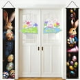 thumbnail image 4 of Happy Easter Door Banner 71x12 Inch Bunny Easter Door Porch Signs Eggs Rabbits Hanging Door Sign Welcome Hanging Flag for Wall Yard Garden Decor, 4 of 7