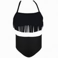 thumbnail image 5 of mgoYE Swimsuit for Girls Teen Girls Swimsuits Swimwear Bathing Suit Beach Bikini Two Piece Tie Front Swimsiuts(Dark Gray,5-6 Years), 5 of 9