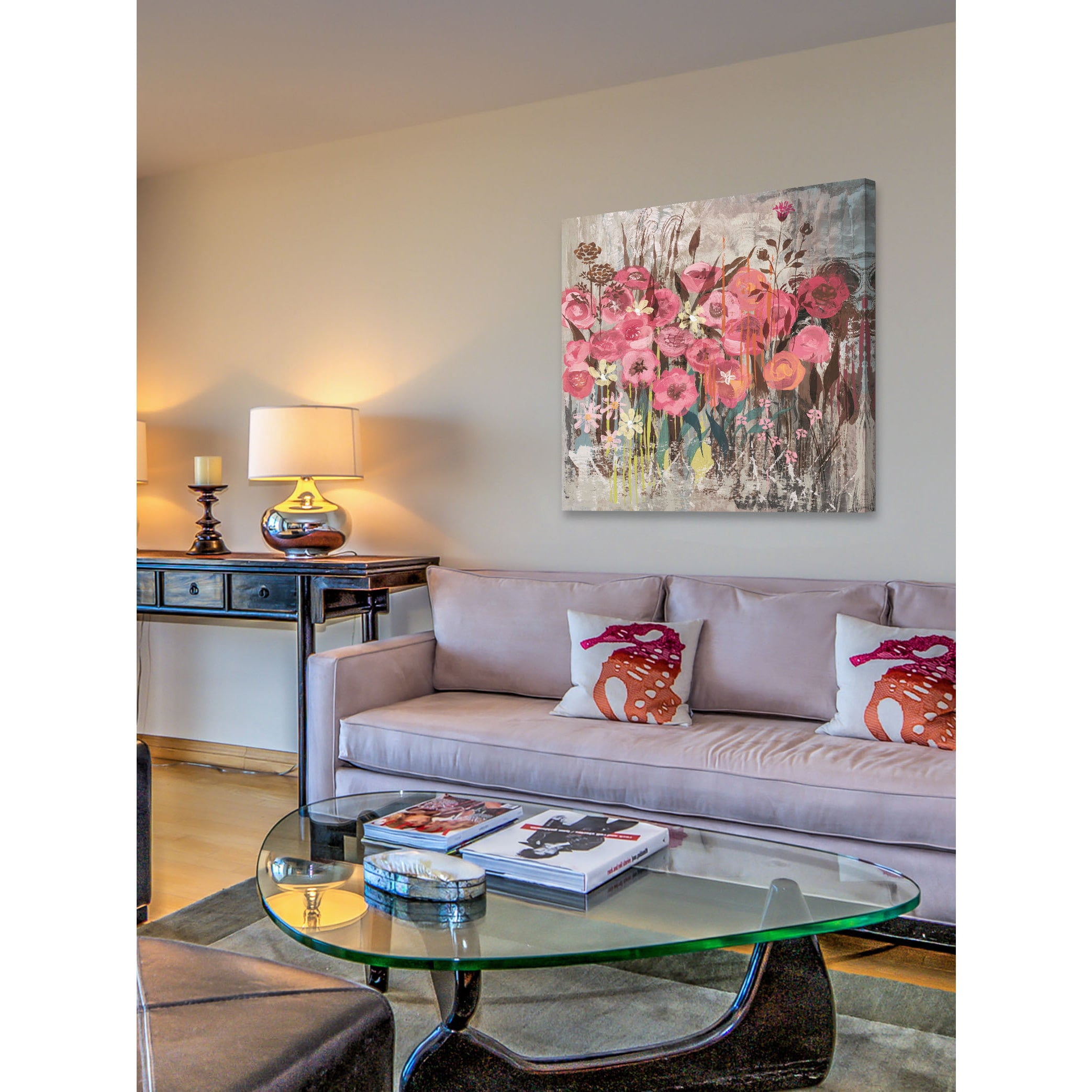 Marmont Hill "Floral Frenzy Pink I" Painting Print on Canvas