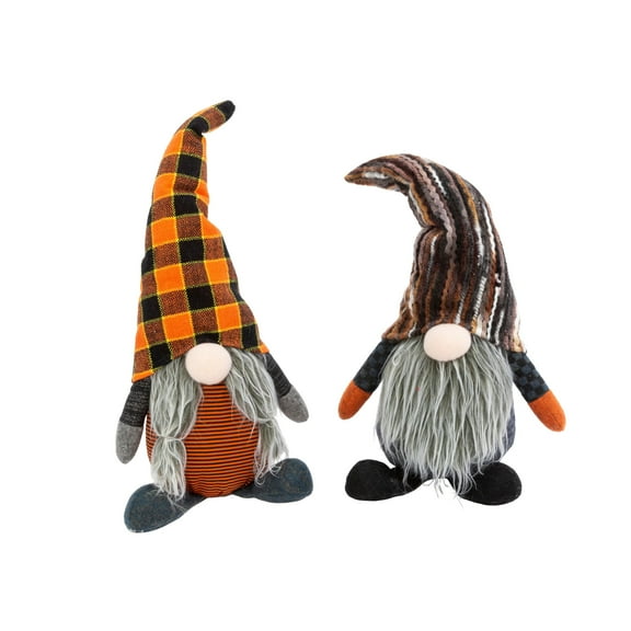 The Gerson Company Set of 2 12in Plush Halloween Gnome Figurines