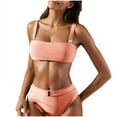 thumbnail image 1 of fheaev Bikini Swimsuits for women Bikini Sets Color Block Two Piece Spaghetti Strap Bathing Suit Tight Fitting Sports Surfing Swimsuit Split Set Bikini Swimwear, 1 of 9