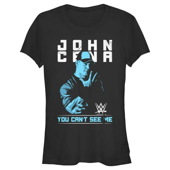 Junior's WWE John Cena You Can't See Me Blue  Graphic Tee Black X Large
