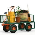 thumbnail image 1 of Heavy Duty Garden Cart – 3-in-1 Utility Steel Wagon with Removable Mesh Sides, 180° Rotating Handle & 10" Tires for Yard, Garden, Lawn, 1 of 7