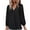 Black, variant on WREESH Womens Chiffon Blouse V Neck Pleated Shirts Patchwork Long Sleeved Pompon Tops Loose Lightweight Business Casual Blouse Black