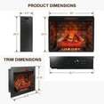 thumbnail image 2 of 33" Electric Fireplace Insert with Crackling Sound and Realistic Flame, 1500W Quartz Heater, Recessed or Wall Mounted, Adjustable Flame Effects, Remote Control & Timer, Black, 2 of 7