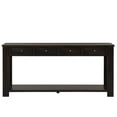 thumbnail image 4 of 63" Console Table with 4 Drawers and 1 Bottom Shelf,Entryway Table Sideboard Hallway Console Table Farmhouse Wood Sofa Table for Living Room Entryway Hallway,Long Sofa Table,Easy Assembly,Black, 4 of 7