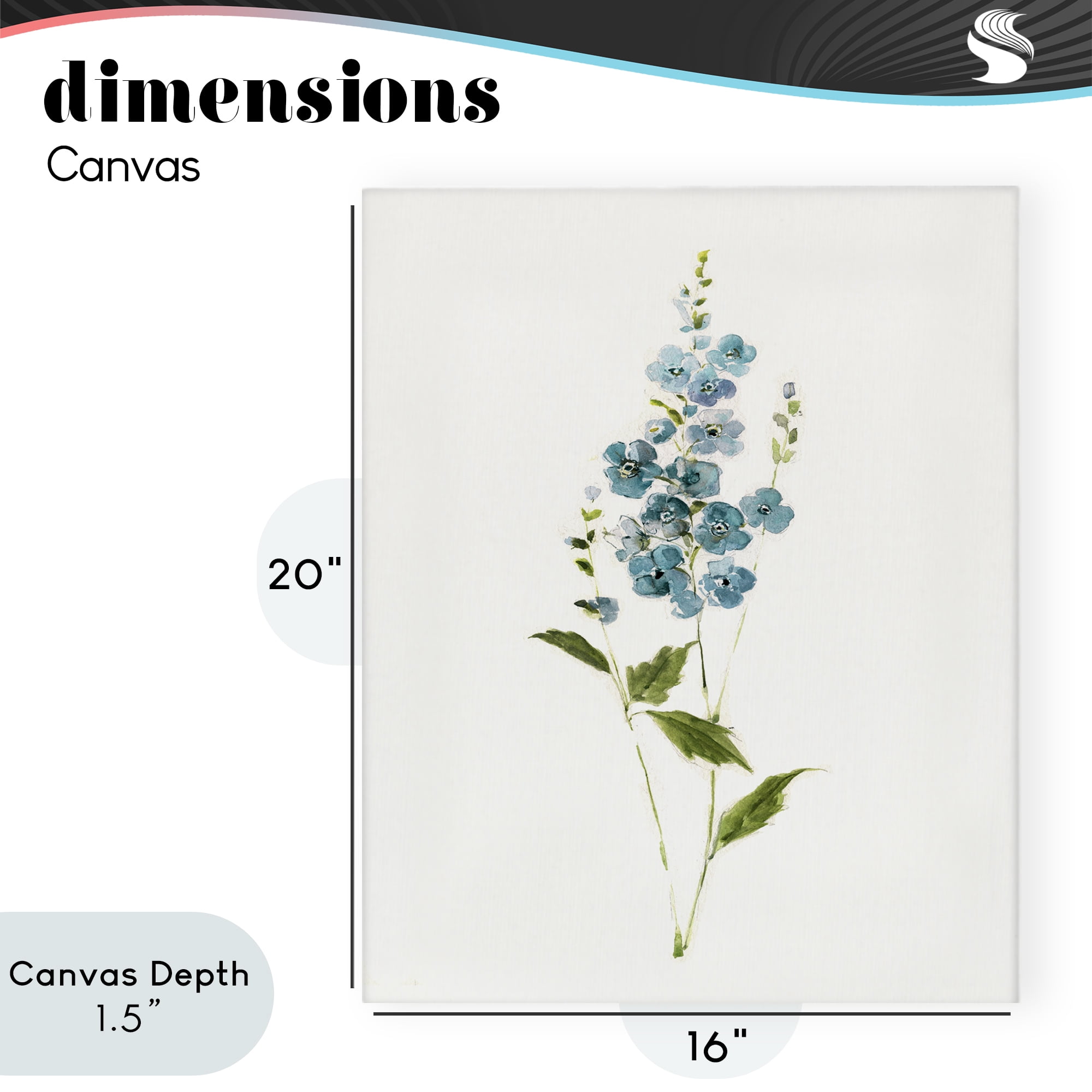 Stupell Industries Delicate Blue Sprigs Canvas Wall Art, design by Sally Swatland