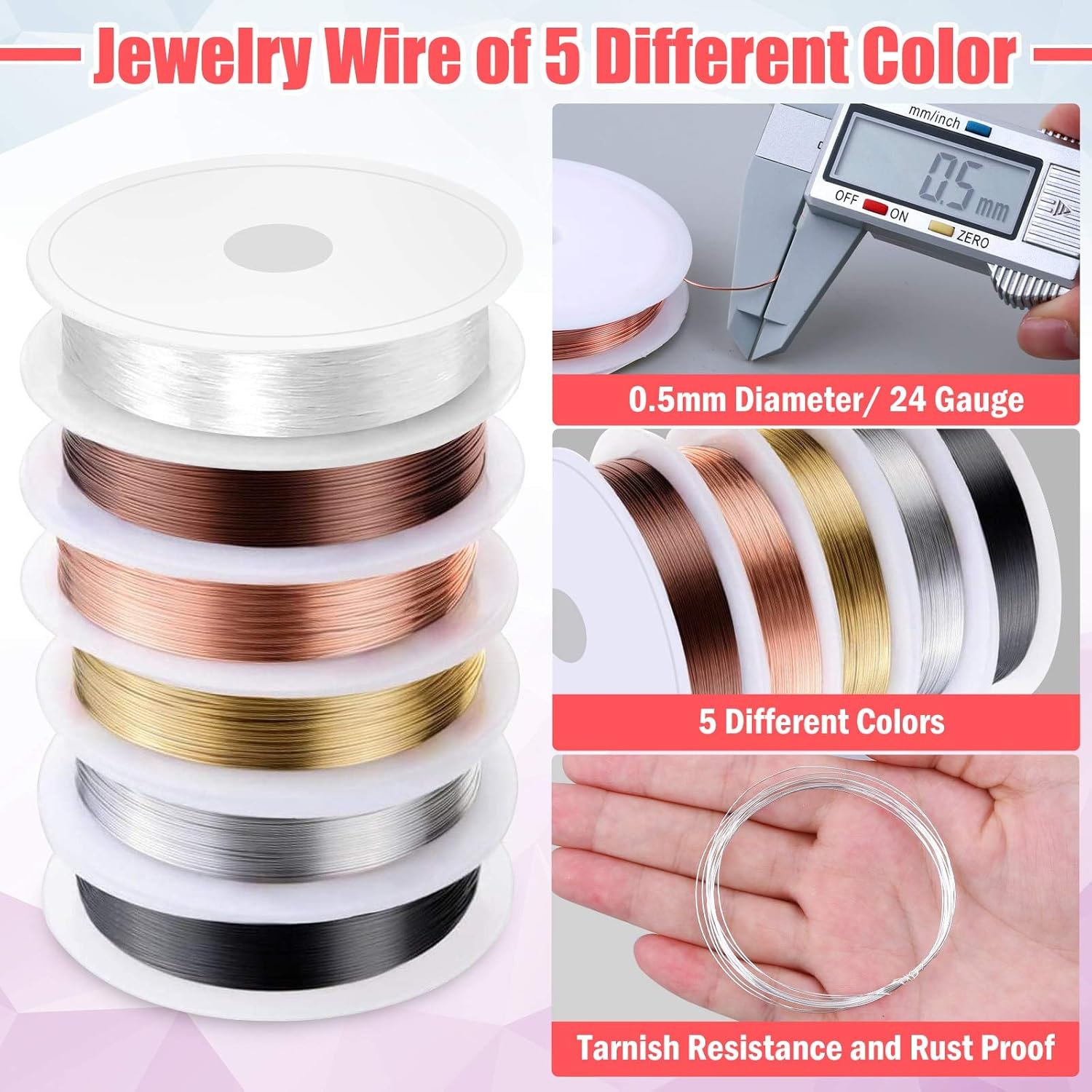 27Pcs Jewelry Making Supplies Kit:Wire Wrapping For Jewelry Making,Repair and Beading Supplies Kit with Craft Ring Wire,Tools,Pliers and Jewelry Findings,Hand Tools Kits,Springtok flaring  tool