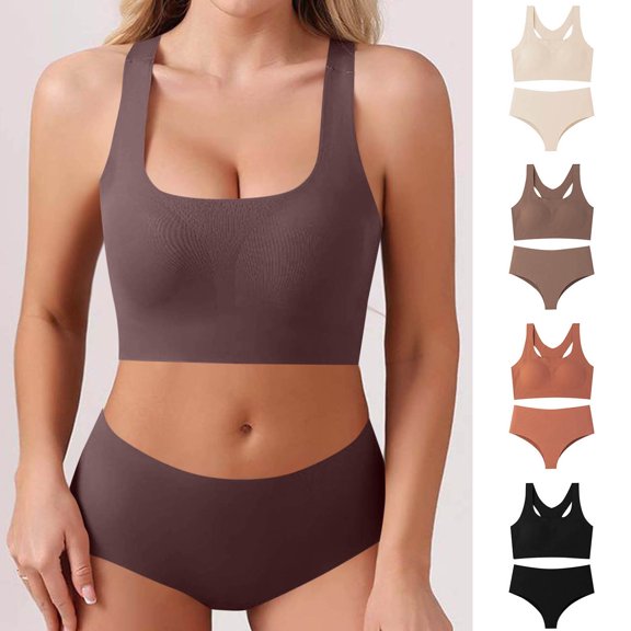 Bixock Wireless Bra for Women No Underwire Plus Size Tank Bra Front Closure Fixed Cups Lift Support Breathable Abjustable Everyday Casual Women Under Wear