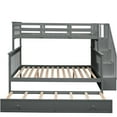 thumbnail image 3 of JERFIT Twin-Over-Full Bunk Bed with Twin size Trundle Storage and Guard Rail for Bedroom Dorm, 3 of 10