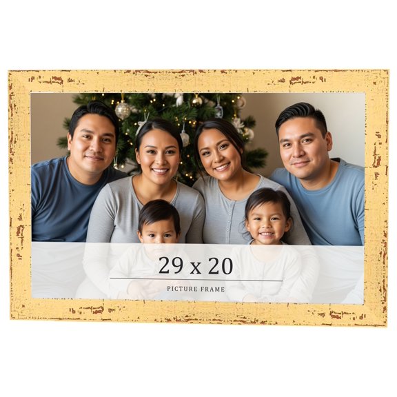 29x20 Frame Yellow Real Wood Picture Frame Width 1.25 inches | Interior Frame Depth 0.5 inches |