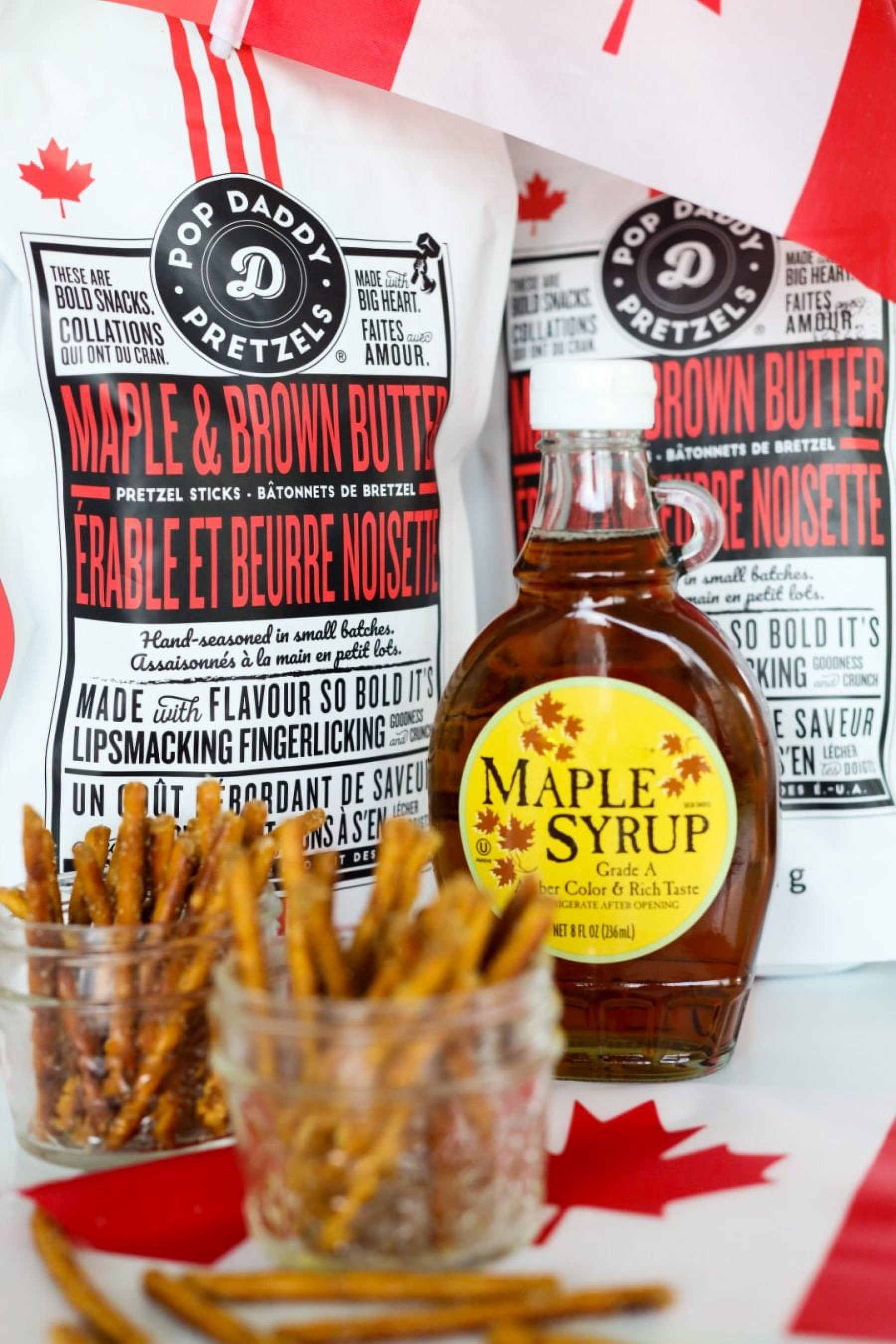 (4 pack) Pop Daddy Pretzels Maple & Brown Butter Pretzel Sticks 7.5 oz