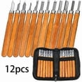 thumbnail image 1 of Ensemble d'Outils de Sculpture sur Bois, Ensemble de 12 Pcs avec Pierre à Goutte et Sac de Rangement, 1 of 4