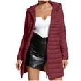 thumbnail image 3 of Mid Length Hooded Jackets for Women Plus Size Hooded Long Sleeve Solid Color Windproof Outdoor Jacket Casual Fall Spring Outfits Outerwear, 3 of 10