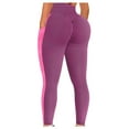 thumbnail image 1 of QLEICOM Womens Yoga Pants Capri Leggings High Waist Tummy Control Slimming Booty Running Butt Lift Tights With Pockets Workout Leggings Athletic Pants Tummy Control Leggings Pink S, 1 of 5