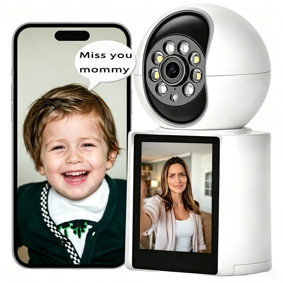 1080P Video Baby Monitor with 2.8" Ips Screen, Wifi Indoor Smart Camera for Baby, Two-Way Audio, Infrared Night Vision, AI Motion Detection,White
