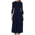 thumbnail image 4 of Hfyihgf Women's Fall Casual 3/4 Sleeve Dresses Crewneck Empire Waist Loose A-Line Flare Midi Dress Z1-Navy XXL, 4 of 9