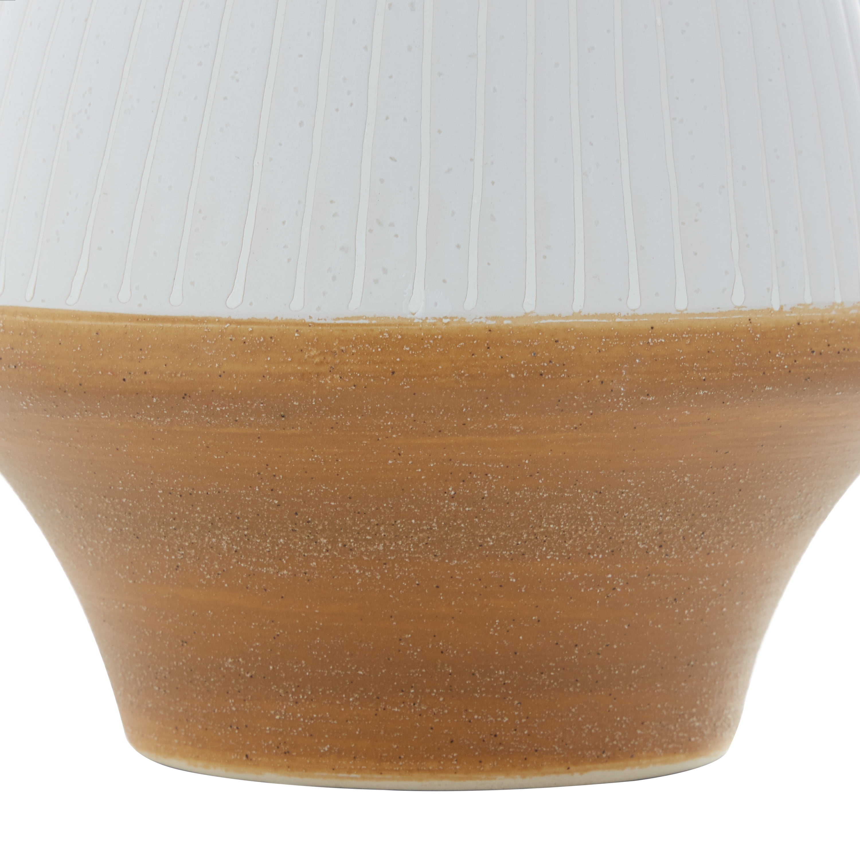 DecMode 10" Handmade Brown Ceramic Vase with Terracotta Accents