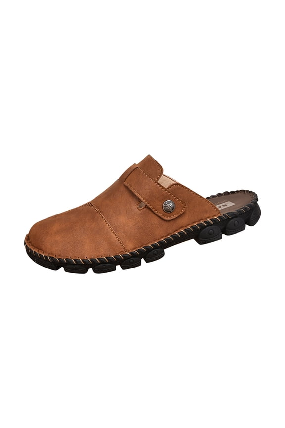 Sandals for Men Trendy Non-Slip Breathable Men's Sandals Flat Heel Pumps Shoes Polyester Materials Summer And Fall Shoes Soft Shoes for Beach Arch Support Shoes Black 43