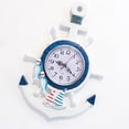 thumbnail image 2 of Reloj de pared con diseño de barco azul y blanco, estilo marino, personalizado, para estudio, dormitorio, peces, 34 x 23 cm., 2 of 5