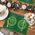 thumbnail image 2 of St. Patrick's Day Placemats Set of 4, Celtic Knots Four Leaf Clovers Table Mats Washable Heat-Insulation Non-Slip Place Mats for Kitchen Dinner Table Indoor Outdoor Decor,13x19 Inch Forest Green, 2 of 9