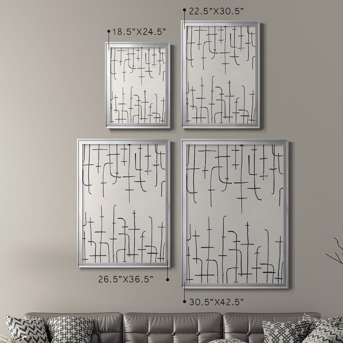 Vertical Arrangement I Premium Framed Print, in Gold, Black, or Silver - Ready to Hang