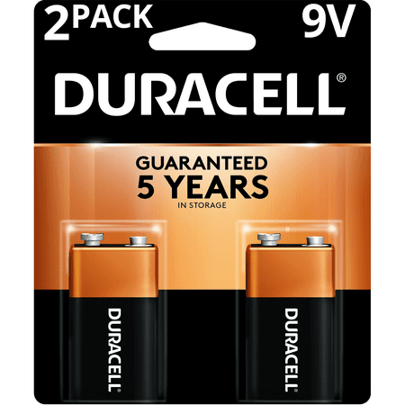 Duracell Coppertop Alkaline 9V Batteries, 2 Pack