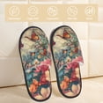 thumbnail image 2 of Balery Butterflies In Blooming Garden Pantuflas de Casa de Felpa Silenciosas con Diseño Estampado, Zapatillas Cómodas Antideslizantes de Algodón para Interior-Large, 2 of 8