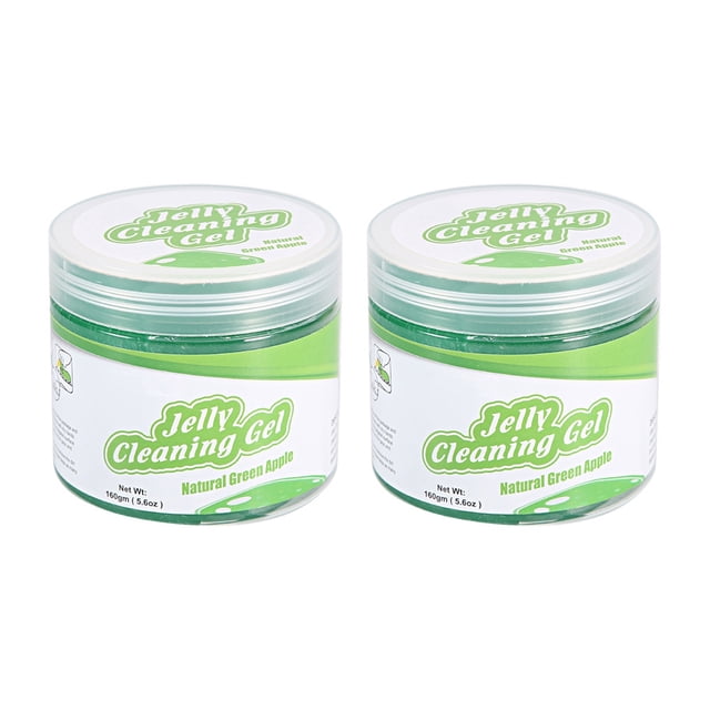 Pegamento de limpieza suave multiusos para coche, herramienta limpiadora de polvo y suciedad para salpicadero de goma (verde + verde), 2 uds.
