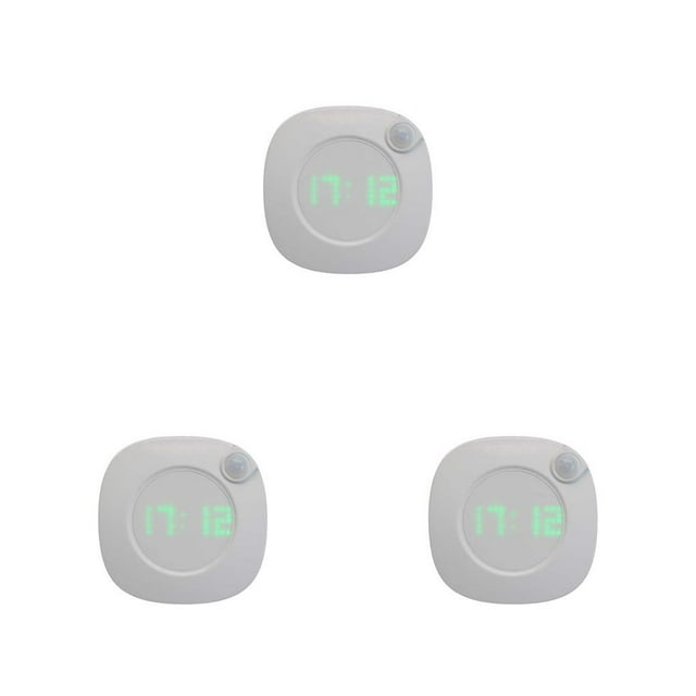 senveriont Wall Clock Light Motions Sensor Human Body Induction Night Lamp Battery Operated Cordless Lighting Auto-off Attachable Dry Battery 3Set