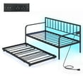 thumbnail image 1 of Costway Twin Daybed Adjustable Sofa Bed Frame with Charging Station & LED Lights, 1 of 10