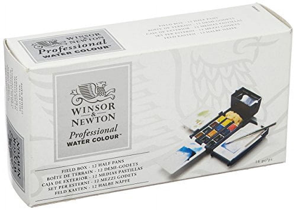Winsor & Newton Professional Watercolor Field Pocket Set 12 Assorted Colors, 12 Pack
