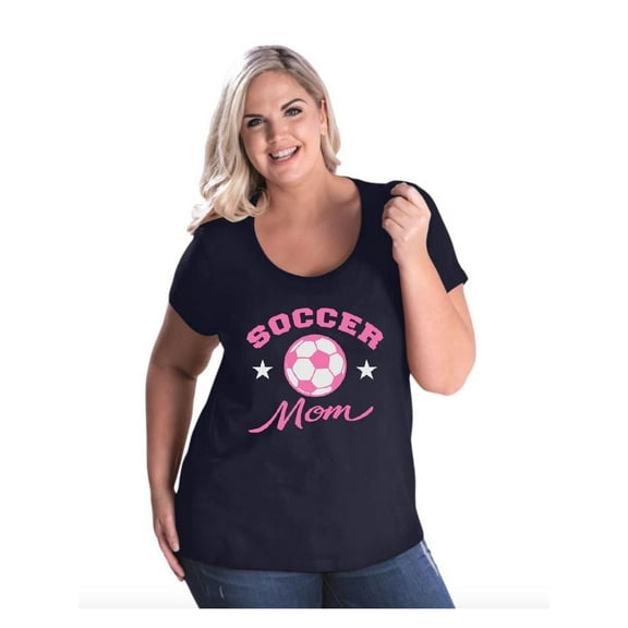 Women's Plus Size Curvy T-Shirt - Soccer Mom
