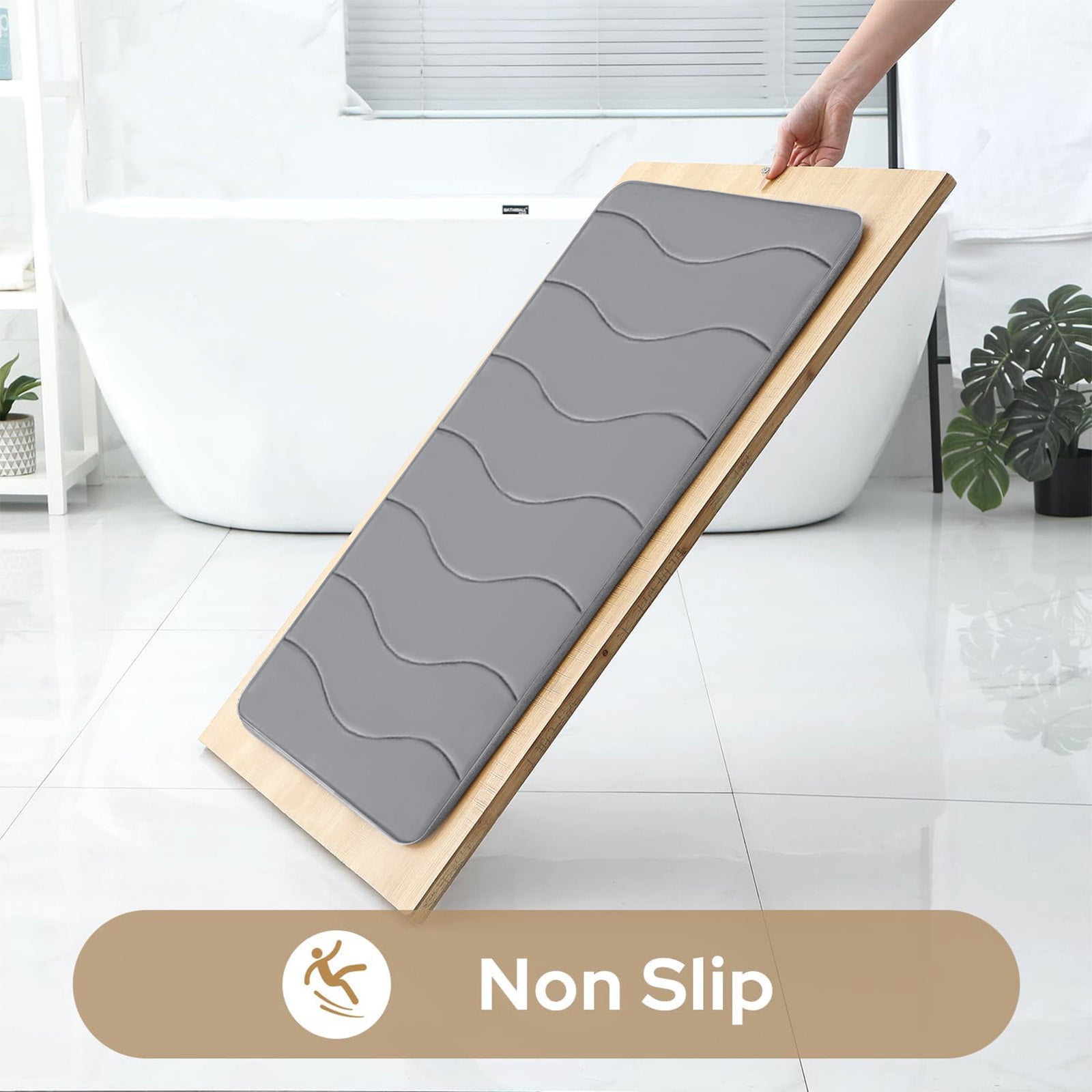 Outoloxit Bathroom Rugs Sets 3 Piece, Foam Bath Mat 5 Set Bathroom Rugs for 5 Pcs Toilet Mats Universal Soft Comfortable Water Absorption Non-Slip Thick Machine Washable Easier to Dry Dark