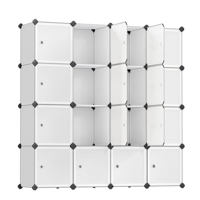 Organizador de almacenamiento SONGMICS de 16 cubos de plástico blanco