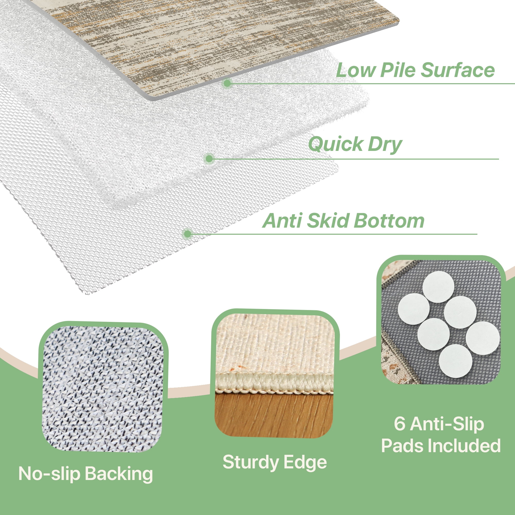 DEORAB Outdoor Rugs 9'X12' Chenille Patio Rug Three-Layer Material Imitation Silicone Spot Molding Camping Outside Rv Mat,Brown