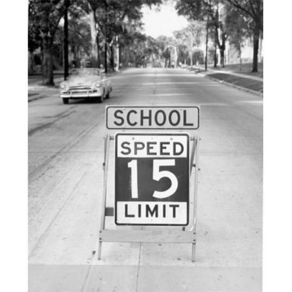 Posterazzi SAL25549665 Close-Up of a Speed Limit Sign on a Road Poster Print - 18 x 24 in.