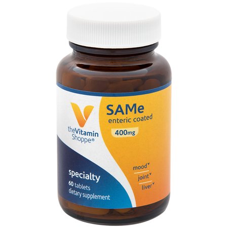 SamE 400mg Supports Mood, Joint, Liver Brain Function, Once Daily Dietary Supplement SAMe (SADENOSYLLMETHIONINE) (60 Enteric Coated Tablets) by The Vitamin Shoppe
