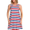 thumbnail image 1 of Fotbe American Patriotic Stars And Stripes Vestido de Verano sin Mangas para Mujer – Vestido Midi Línea A, Estilo Camiseta Floral, Vestido Playero Casual y Fluido, 1 of 7