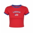 thumbnail image 3 of SJLDQY Women's Liberia Soccer Tshirts Short Sleeve International Football T-Shirts for Women Casual Crew Neck Liberia Flag Graphic Y2K Breathable Athletic Tops, 3 of 3
