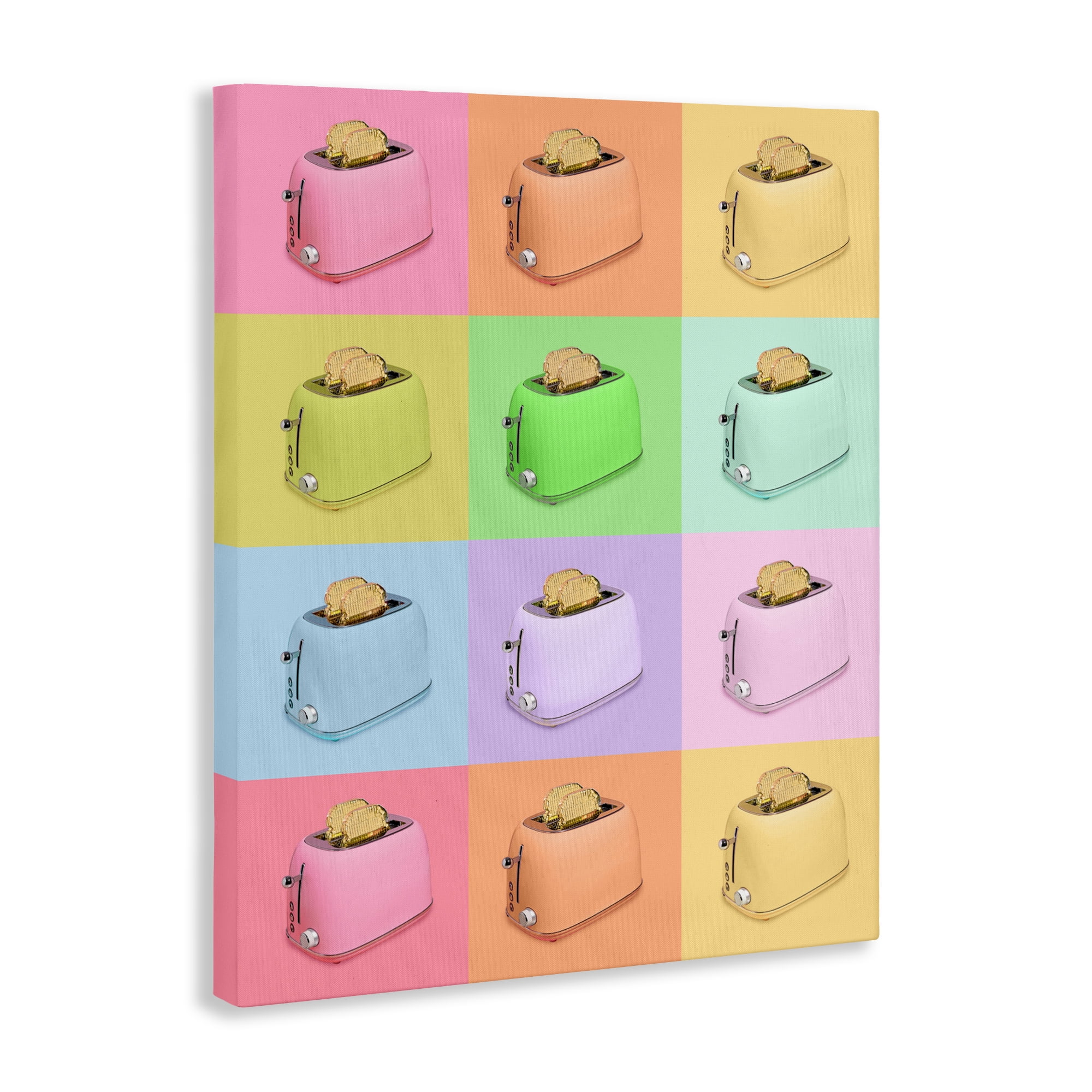 Stupell Industries Golden Disco Toaster Collage Canvas Wall Art, design by LISH Creative