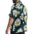thumbnail image 3 of Daisy Men's Spread Collar Poplin Beach Shirts - Casual Printed Button Down Short Sleeve Summer Tops for Unisex, 3 of 6