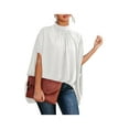 thumbnail image 1 of VISgogo Blusa de verano para mujer, manga de murciélago, camisa informal lisa/estampada con cuello simulado, blusas sueltas para mujer VISgogo moda, 1 of 3