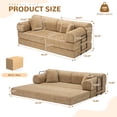 thumbnail image 2 of Timbernest 78.7" Convertible Sleeper Sofa Bed, Boucle Boneless Sofa with 2 Pillows, Floor Sofa Lounge Couch for Living Room, Ochre, 2 of 10