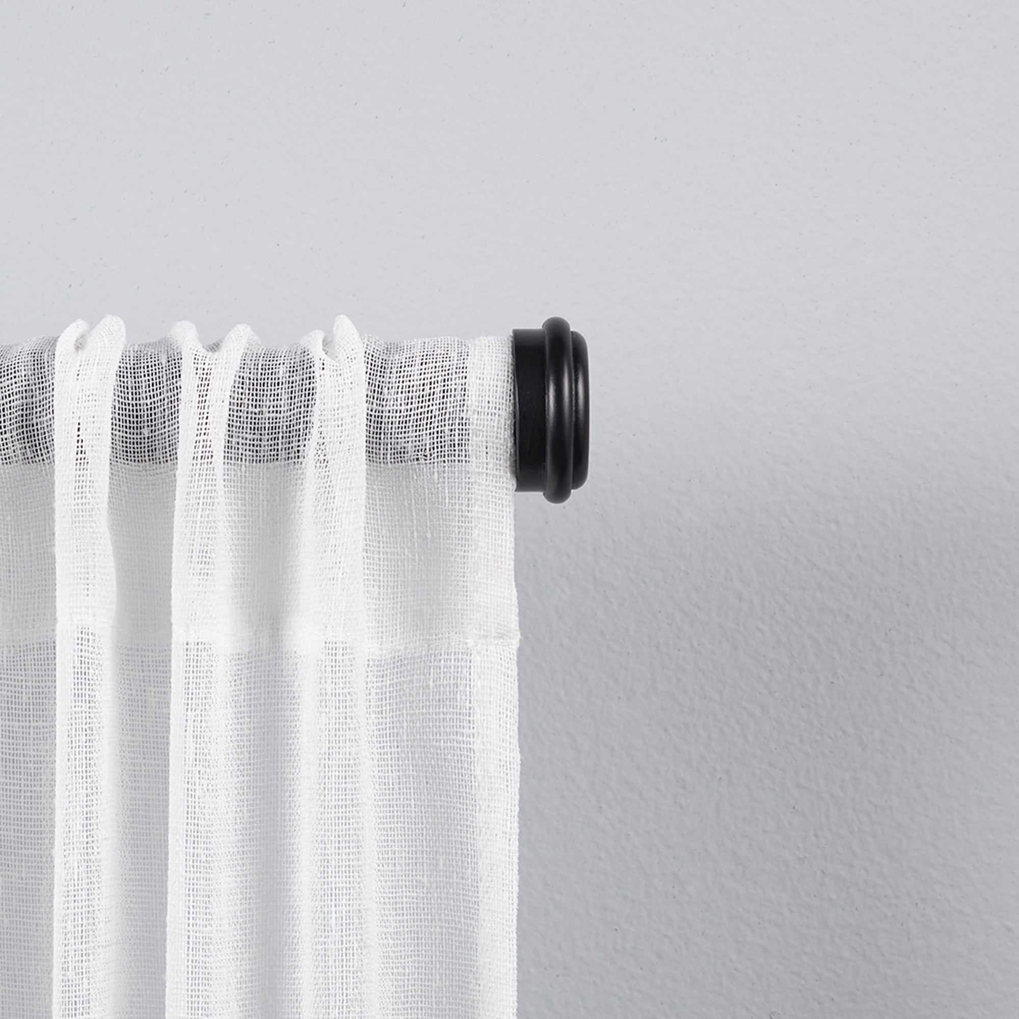 EXCLUSIVE HOME Topper 1" Curtain Rod and Coordinating Finial Set, Matte Silver, Adjustable 66"-120"