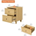 thumbnail image 3 of WAMPAT TV Stand and End Table Set of 3, Modern Entertainment Center for 75" TV with Drawers and Shelves, 2 Charging Side Tables for Storage, Wooden Furniture Set for Living Room, Oak Wood, 3 of 10