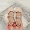 thumbnail image 5 of 2DXuixsh Chaussures en Cuir pour Filles, Talons Bas, Chaussures de Fête, Mariage, Bal, Confortables, Chaussures Plates à Semelles Souples, Sandales Roses Taille 13.5, 5 of 5
